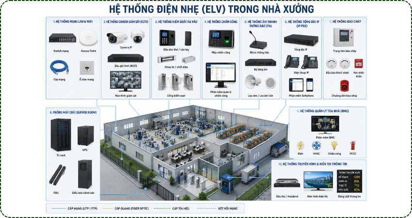 Các hạng mục trong hệ thống điện nhẹ