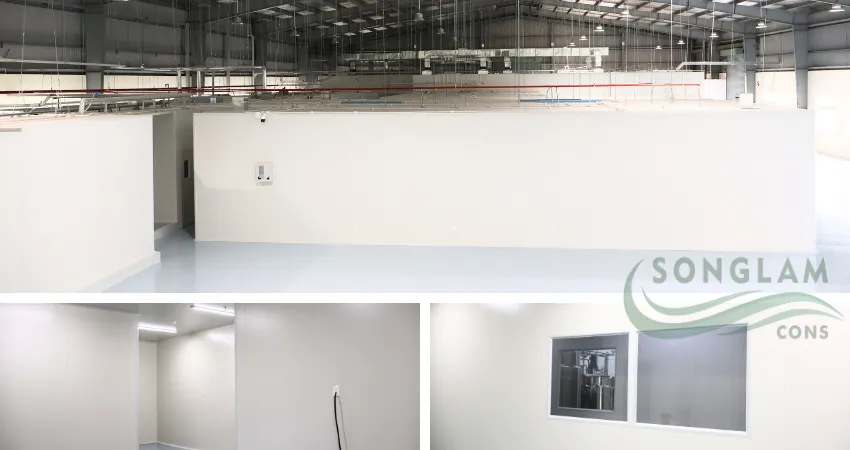Khu vực nhà xưởng sản xuất được dựng bằng Panel