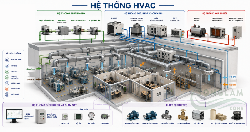 Các thành phần trong HVAC