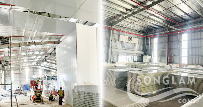 Thi công vách, trần nhà xưởng bằng Panel