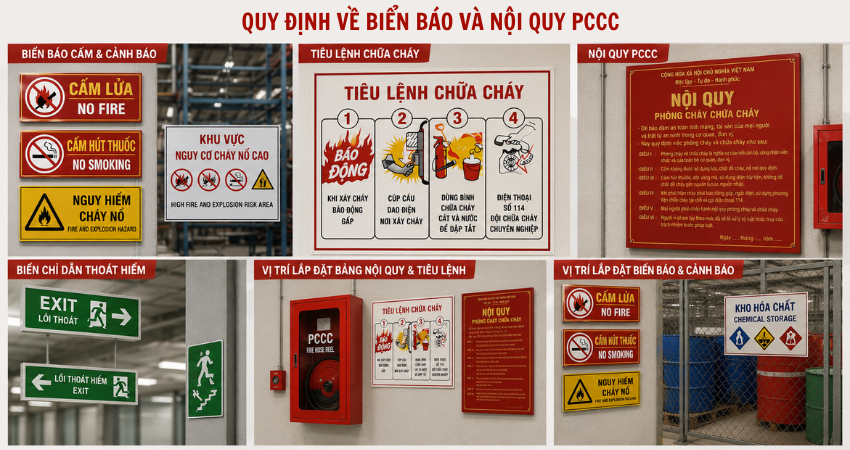 Quy định về biển báo và nội quy PCCC
